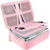 BALEINE Fireproof Document Box with Lock, Portable Fireproof Document Bag Waterproof Fire Proof File Boxes for Documents, File Organizer Box for Important Paperwork (Black, 15”x11”x4”)(Pink)