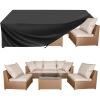 BALEINE Patio Furniture Covers, Outdoor Furniture Covers Waterproof, Heavy Duty Oxford Patio Table Cover for Outdoor Table, Chair, Sofa, Desk (Black 90″L×62″W×28″H)(128″L x 83″W x 30″H)