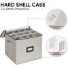 BALEINE China Storage Containers, Sturdy Quilted Wine Glass Storage, Plate Organizer with Carry Handles, Moving Boxes for Dishes, Cups, Mugs and Stemware (Plate Mug Combo, Soft Shell Cream)(Cream)