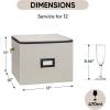 BALEINE China Storage Containers, Sturdy Quilted Wine Glass Storage, Plate Organizer with Carry Handles, Moving Boxes for Dishes, Cups, Mugs and Stemware (Plate Mug Combo, Soft Shell Cream)(Cream)