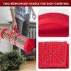 BALEINE Christmas Wrapping Paper Organizer Storage, 41″ Gift Wrapping Paper Storage Containers, Clear PVC with Durable 600D Oxford Fabric Gift Wrap Paper Holder Fits 18-25 Rolls, Black(Red)