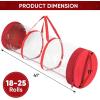 BALEINE Christmas Wrapping Paper Organizer Storage, 41″ Gift Wrapping Paper Storage Containers, Clear PVC with Durable 600D Oxford Fabric Gift Wrap Paper Holder Fits 18-25 Rolls, Black(Red)