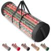 BALEINE Christmas Wrapping Paper Organizer Storage, 41″ Gift Wrapping Paper Storage Containers, Clear PVC with Durable 600D Oxford Fabric Gift Wrap Paper Holder Fits 18-25 Rolls, Black(Black)