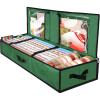 BALEINE Wrapping Paper Storage Organizer, 40″ Durable 600D Oxford Fabric Gift Wrap Storage Bag with Flexible Partitions for Ribbon, Holiday Accessories (Green)(Green)