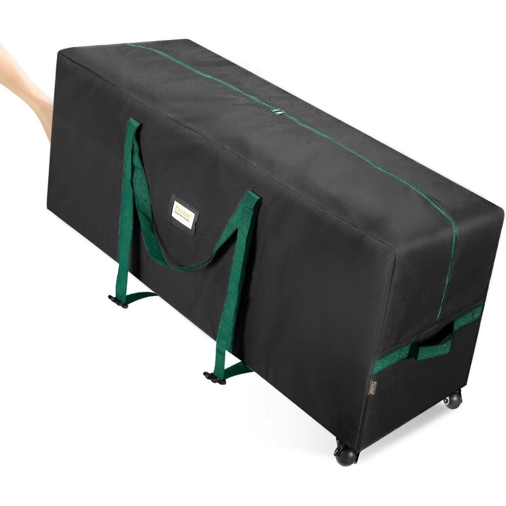 imageBALEINE 75 ft Rolling Christmas Tree Storage Bag 2 Swivel Wheels for Easy Moving Heavy Duty 600D Oxford Fabric Extra Large Artificial Christmas Tree Bag with Reinforced Carry Handles BlackBlack