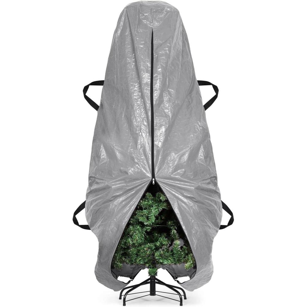 imageBALEINE Upright Christmas Tree Storage Bag 75 ft Tear Resistant PE Material Christmas Tree Bag with 4 Reinforced Handles for Xmas Holiday GreenGrey