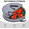 BALEINE 1 Pack Wreath Storage Container, Christmas Wreath Storage Bag with Reinforced Handle for Holiday Xmas (Grey, 36″X8″)(Gray)