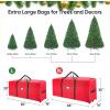 BALEINE 7.5 ft Rolling Christmas Tree Storage Bag, 2 Swivel Wheels for Easy Moving, Heavy Duty 600D Oxford Fabric Extra Large Artificial Christmas Tree Bag with Reinforced Carry Handles (Black)(Grey)