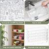BALEINE Pantry Organizers and Storage Bins, Plastic Clear Storage Bins with 3 Removable Dividers, BPA-Free Fridge Organizers for Kitchen Cabinet Bathroom (10.5×6.1×3.5, 2PK)(6)