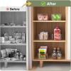 BALEINE Pantry Organizers and Storage Bins, Plastic Clear Storage Bins with 3 Removable Dividers, BPA-Free Fridge Organizers for Kitchen Cabinet Bathroom (10.5×6.1×3.5, 2PK)(6)