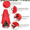 BALEINE Upright Christmas Tree Storage Bag, 7.5 ft Tear Resistant PE Material Christmas Tree Bag with 4 Reinforced Handles for Xmas Holiday (Green)(Grey)
