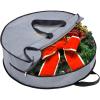 BALEINE 1 Pack Wreath Storage Container, Christmas Wreath Storage Bag with Reinforced Handle for Holiday Xmas (Grey, 36″X8″)(Gray)