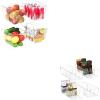 BALEINE Clear Plastic Storage Bins(4PK, 9.5×5.5×4.5) + Pantry Organizers and Storage Bins (10.5×6.1×3.5，4PK)