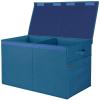 BALEINE Fabric Storage Bins with Lid, Collapsible Extra Large Storage Boxes Bins Baskets with Divider for Home Organizing (37.5″x13″x16″, Grey)(Navy Blue)