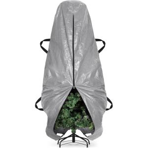 BALEINE Upright Christmas Tree Storage Bag, 7.5 ft Tear Resistant PE Material Christmas Tree Bag with 4 Reinforced Handles for Xmas Holiday (Green)(Grey)