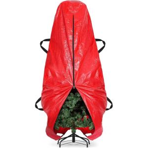 BALEINE Upright Christmas Tree Storage Bag, 7.5 ft Tear Resistant PE Material Christmas Tree Bag with 4 Reinforced Handles for Xmas Holiday (Green)(Red)