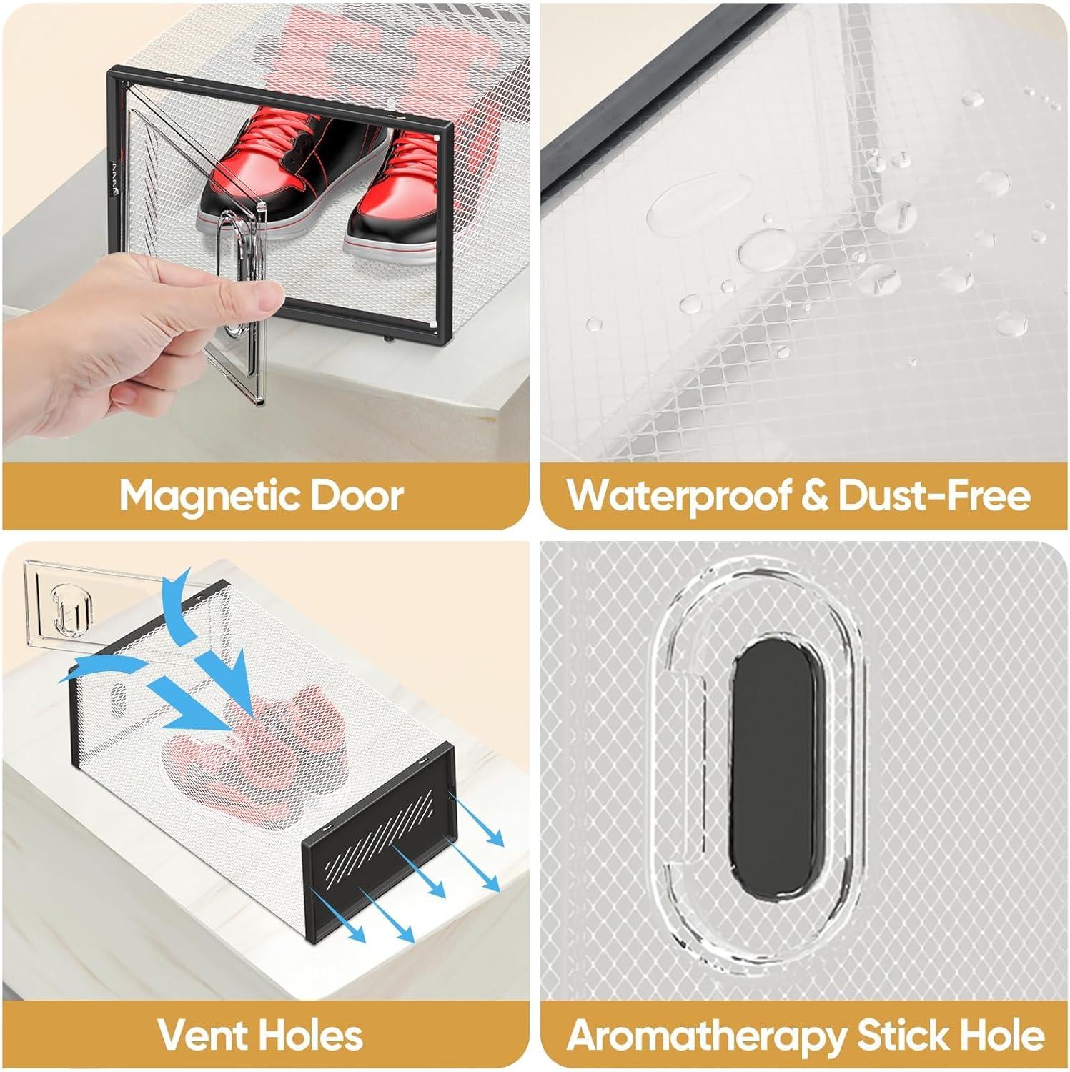 imageBALEINE Clear Plastic Storage Bins6PK10565 12 Pack Stackable Shoe Storage BoxesLarge