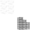 BALEINE Clear Plastic Storage Bins(6PK,10.5×6×5) + 12 Pack Stackable Shoe Storage Boxes(Large)