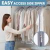 BALEINE 40” Clear Garment Bags for Hanging Clothes, 10.5” Wide PEVA Suit Bag for Closet Clothes Dresses Coat (Clear, 3PK)(Clear-10.5″ Widened)