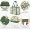 BALEINE 3Pk Reusable Grocery Bags, Foldable Shopping Bags for Groceries with Reinforced Bottom & Handles (Green)(Antique Foliage)