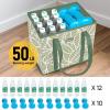 BALEINE 3Pk Reusable Grocery Bags, Foldable Shopping Bags for Groceries with Reinforced Bottom & Handles (Green)(Antique Foliage)