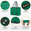 BALEINE 3Pk Reusable Grocery Bags, Foldable Shopping Bags for Groceries with Reinforced Bottom & Handles (Green)(Green)