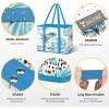 BALEINE 3Pk Reusable Grocery Bags, Foldable Shopping Bags for Groceries with Reinforced Bottom & Handles (Green)(Island Breeze)