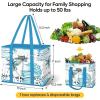 BALEINE 3Pk Reusable Grocery Bags, Foldable Shopping Bags for Groceries with Reinforced Bottom & Handles (Green)(Island Breeze)
