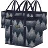 BALEINE 3Pk Reusable Grocery Bags, Foldable Shopping Bags for Groceries with Reinforced Bottom & Handles (Green)(Frost Abies)