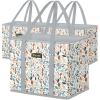BALEINE 3Pk Reusable Grocery Bags, Foldable Shopping Bags for Groceries with Reinforced Bottom & Handles (Green)(Mosaic)