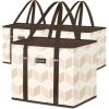BALEINE 3Pk Reusable Grocery Bags, Foldable Shopping Bags for Groceries with Reinforced Bottom & Handles (Green)(Parallelogram)