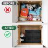 BALEINE Storage Bins with Lids, Foldable Linen Fabric Storage Boxes with Lids, Collapsible Closet Organizer Containers with Cover for Home Bedroom Office (5 Pack Black Large)