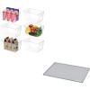 BALEINE Pantry Organizers and Storage Bins (6PK,9.5×5.5×4.5)+ Under Sink Mat for Kitchen (34″×22″)