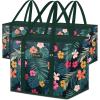 BALEINE 3Pk Reusable Grocery Bags + Fabric Storage Bins with Lid (37.5“×13”×16″)