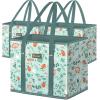 BALEINE 3Pk Reusable Grocery Bags+ 6 PK Refrigerator Organizers and Storage Bins