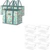 BALEINE 3Pk Reusable Grocery Bags+ 6 PK Refrigerator Organizers and Storage Bins
