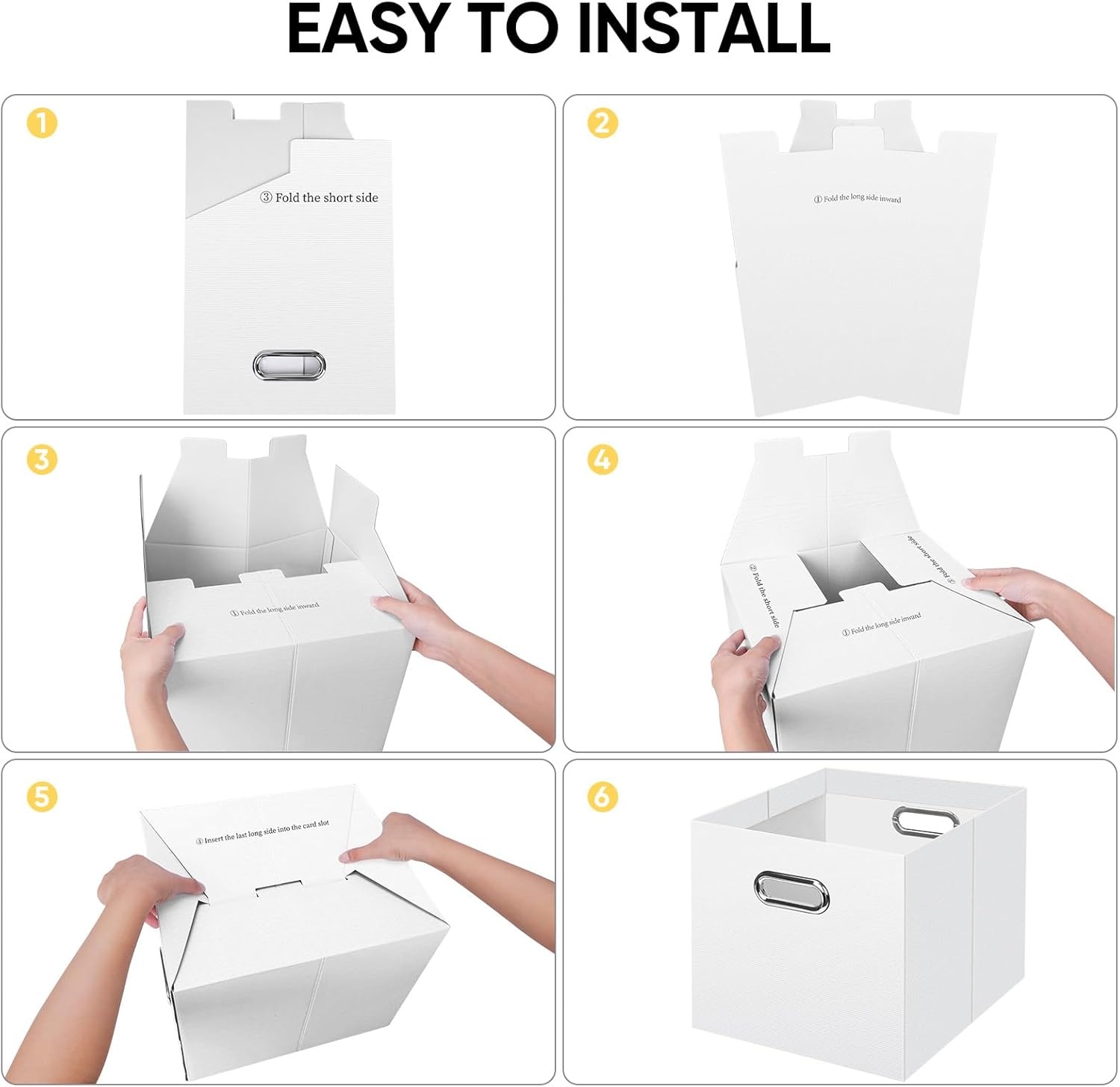 image:imageBALEINE File Organizer Box Cardboard File Folder Organizer with Handle for Letter Size Portable Collapsible Hanging Filing Box for Home Office Document Storage 2 Pack Large BlackWhite