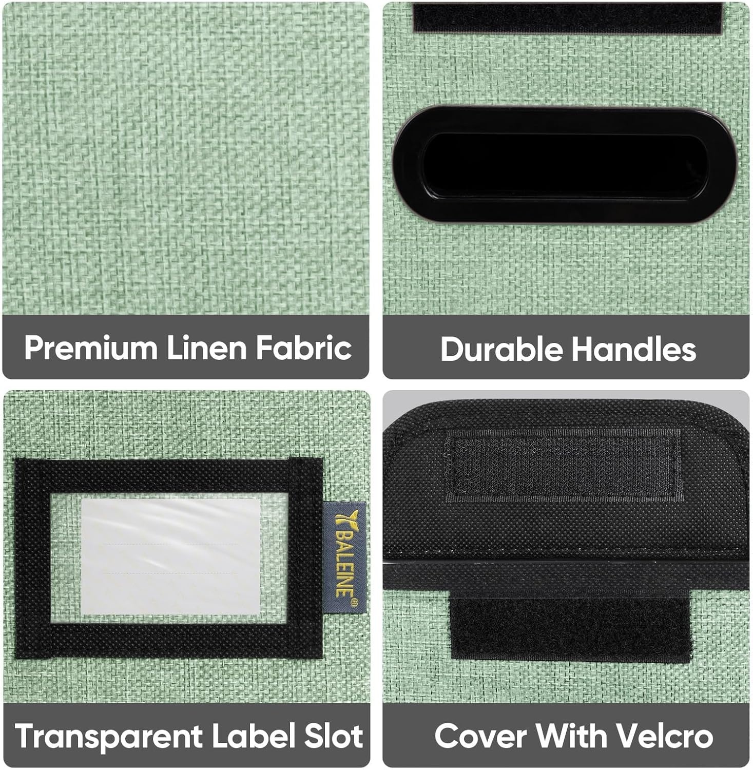 image:imageBALEINE File Organizer Box with Lid Collapsible File Folder Organizer with Plastic Slide Hanging File Folder Box for Office Document Storage Tab Friendly 2 Pack BlackGreen