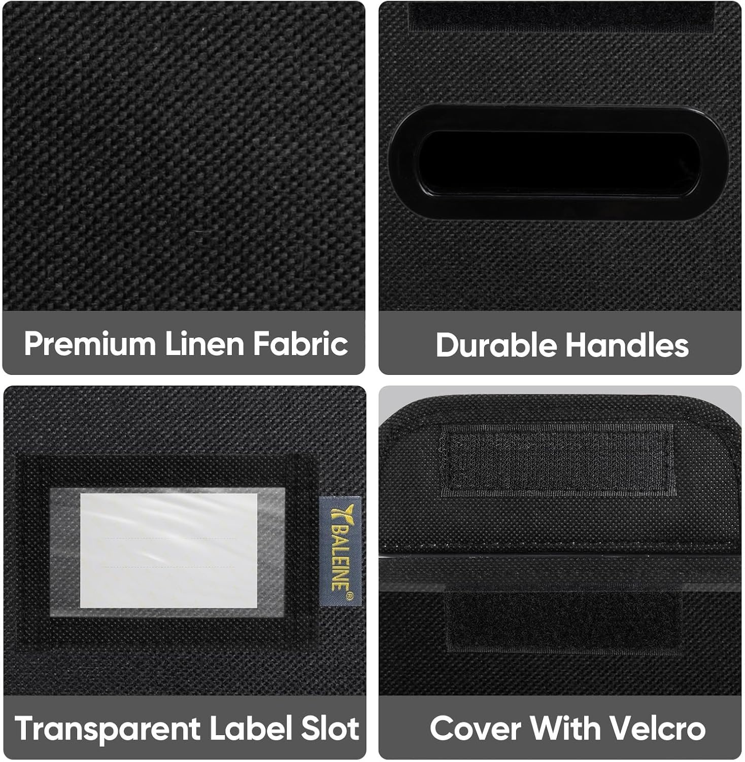 image:imageBALEINE File Organizer Box with Lid Collapsible File Folder Organizer with Plastic Slide Hanging File Folder Box for Office Document Storage Tab Friendly 2 Pack BlackBlack