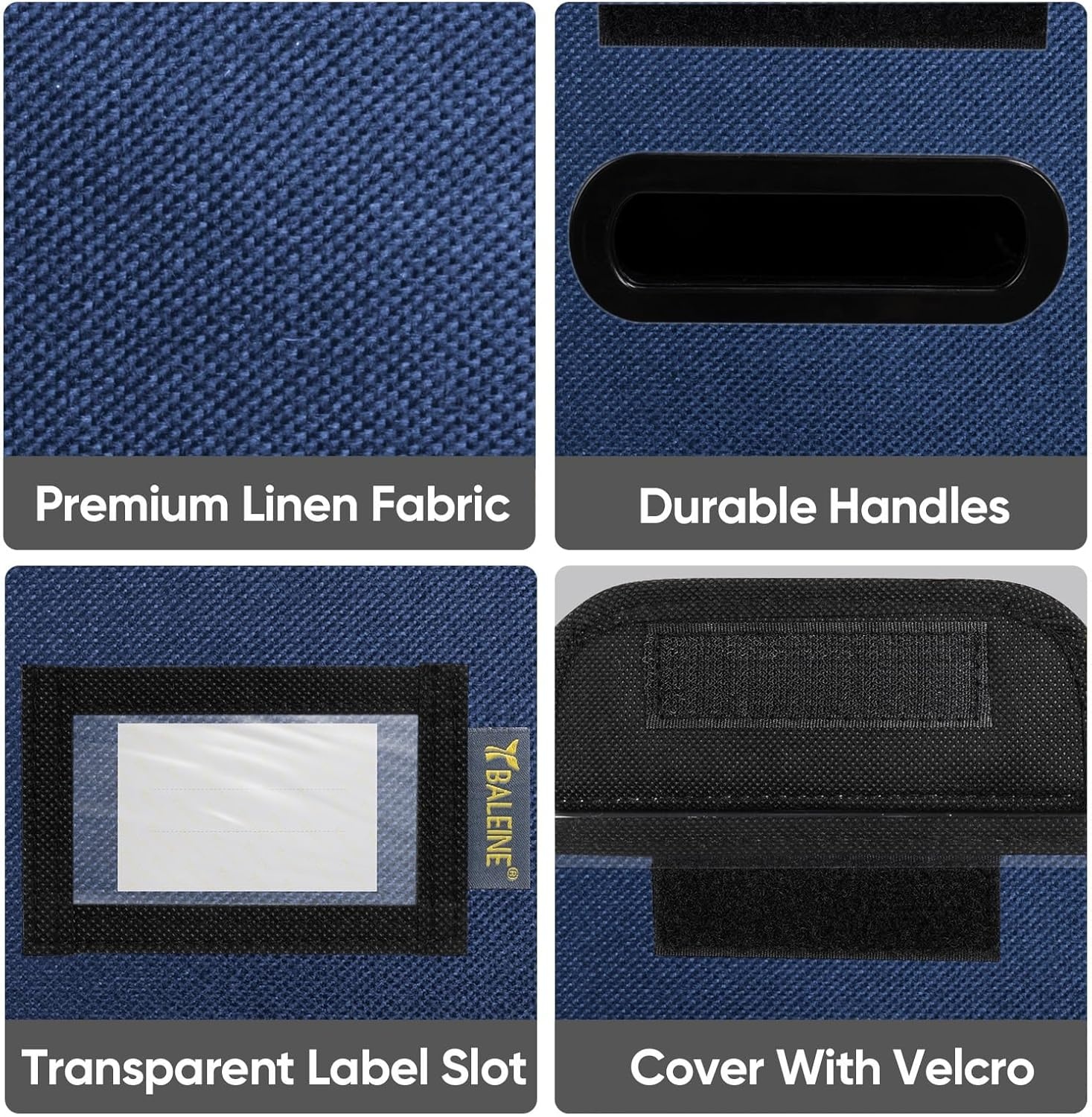 image:imageBALEINE File Organizer Box with Lid Collapsible File Folder Organizer with Plastic Slide Hanging File Folder Box for Office Document Storage Tab Friendly 2 Pack BlackBlue