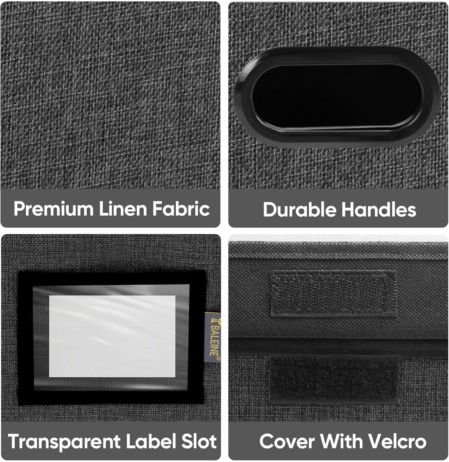 image:imageBALEINE File Organizer Box with Lid Collapsible File Folder Organizer with Plastic Slide Hanging File Folder Box for Office Document Storage Tab Friendly 2 Pack BlackBlack