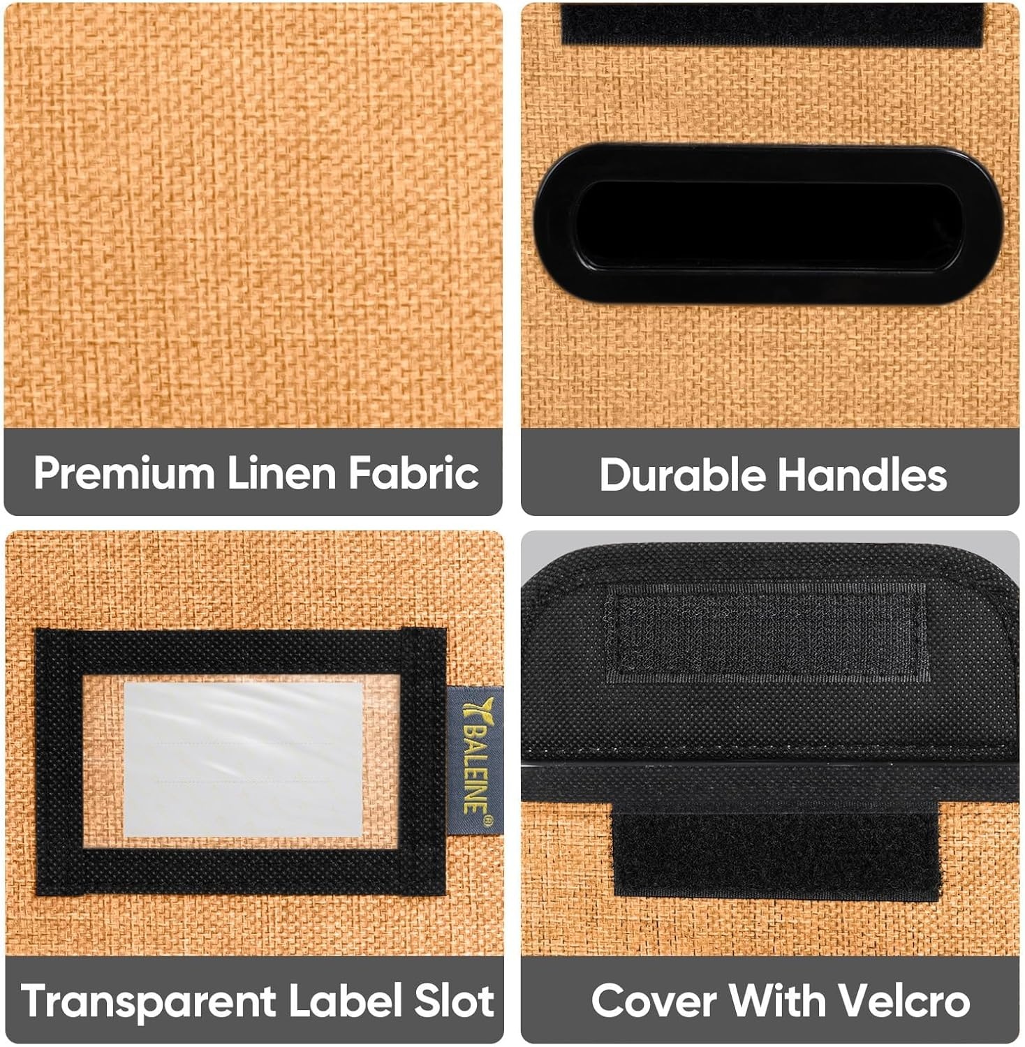image:imageBALEINE File Organizer Box with Lid Collapsible File Folder Organizer with Plastic Slide Hanging File Folder Box for Office Document Storage Tab Friendly 2 Pack BlackOrange