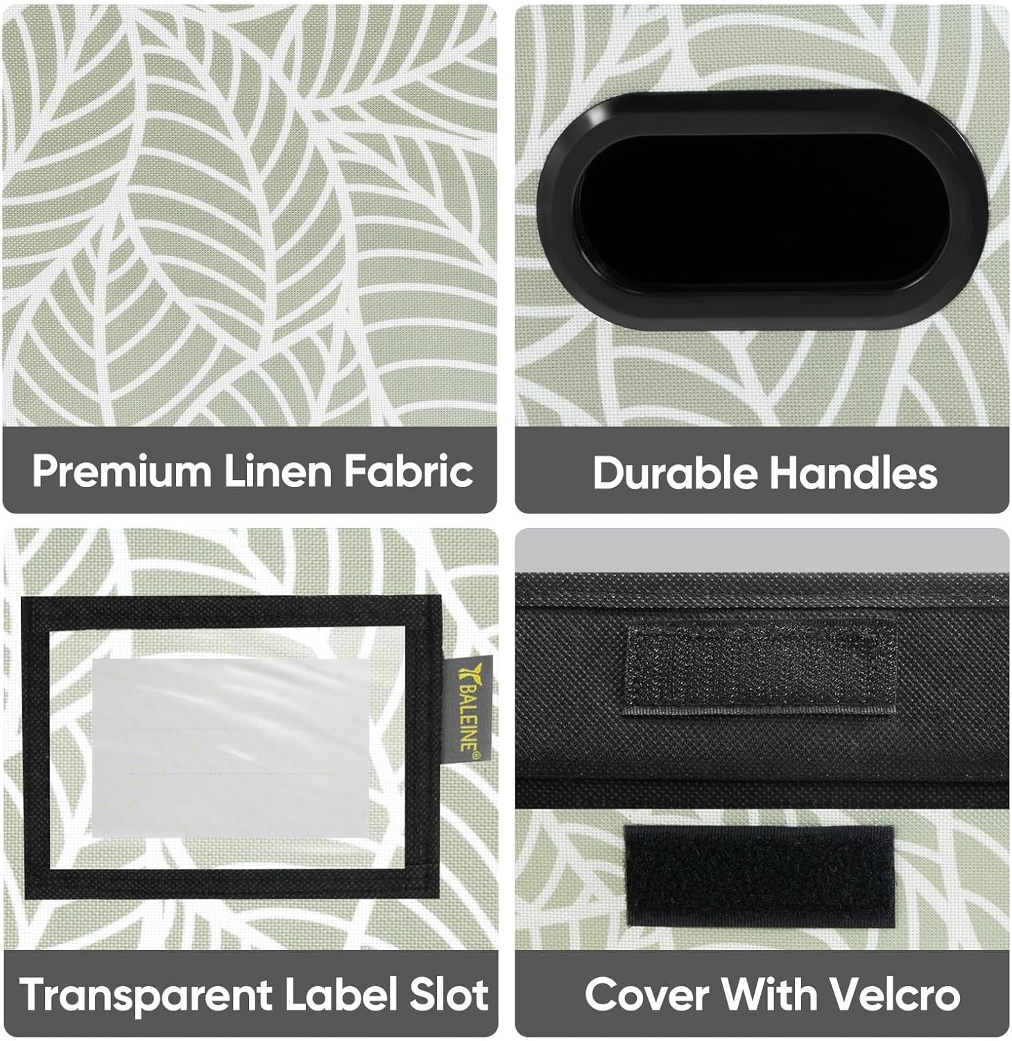 image:imageBALEINE File Organizer Box with Lid Collapsible File Folder Organizer with Plastic Slide Hanging File Folder Box for Office Document Storage Tab Friendly 2 Pack BlackAntique Foliage
