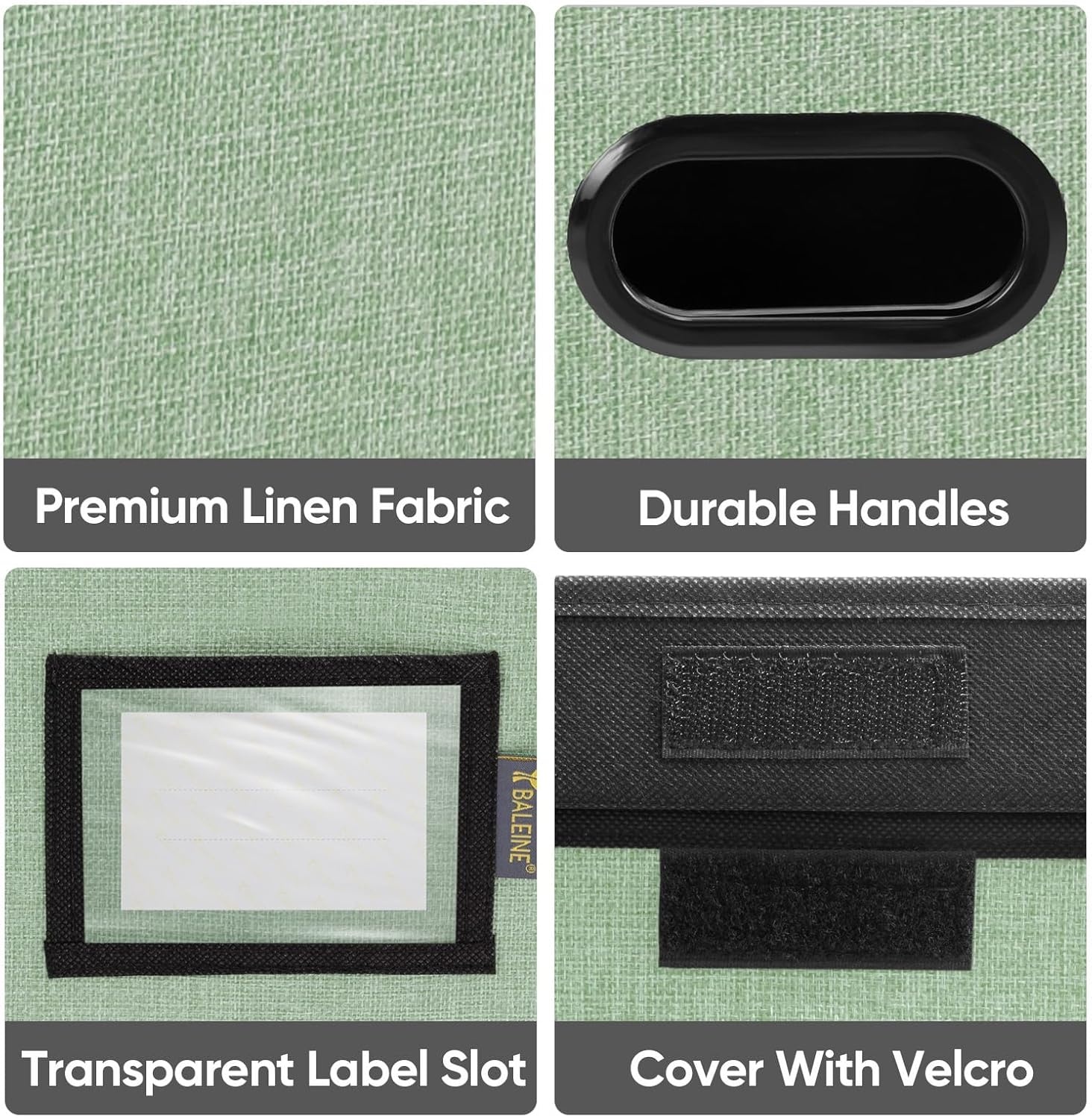 image:imageBALEINE File Organizer Box with Lid Collapsible File Folder Organizer with Plastic Slide Hanging File Folder Box for Office Document Storage Tab Friendly 2 Pack BlackGreen