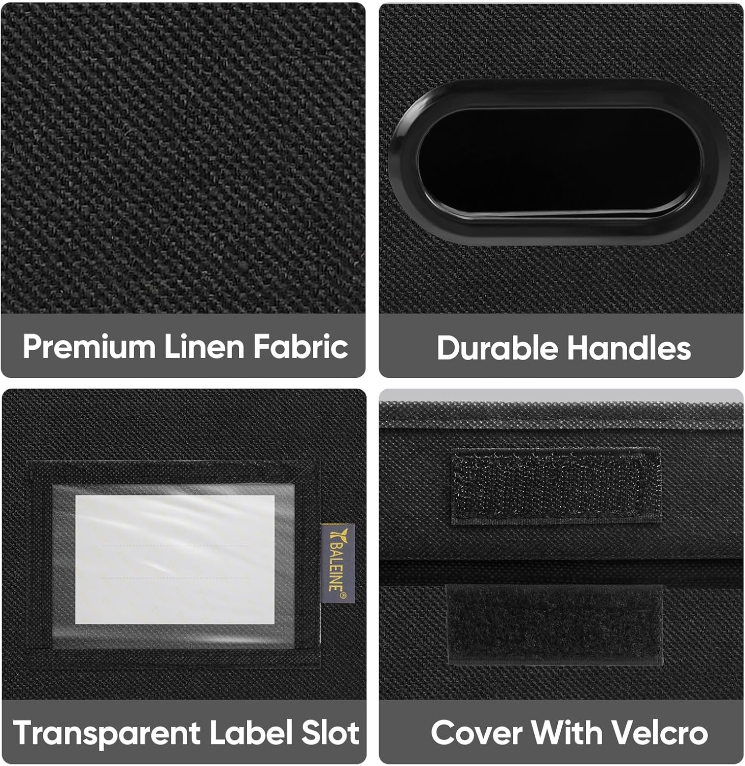image:imageBALEINE File Organizer Box with Lid Collapsible File Folder Organizer with Plastic Slide Hanging File Folder Box for Office Document Storage Tab Friendly 2 Pack BlackBlack