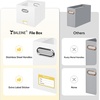 BALEINE File Organizer Box, Cardboard File Folder Organizer with Handle for Letter Size, Portable Collapsible Hanging Filing Box for Home Office Document Storage (2 Pack, Large Black)(White)