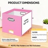 BALEINE File Organizer Box, Cardboard File Folder Organizer with Handle for Letter Size, Portable Collapsible Hanging Filing Box for Home Office Document Storage (2 Pack, Large Black)(Pink)