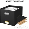 BALEINE File Organizer Box, Cardboard File Folder Organizer with Handle for Letter Size, Portable Collapsible Hanging Filing Box for Home Office Document Storage (2 Pack, Large Black)(Black)