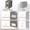BALEINE File Organizer Box, Cardboard File Folder Organizer with Handle for Letter Size, Portable Collapsible Hanging Filing Box for Home Office Document Storage (2 Pack, Large Black)(Brown)