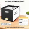 BALEINE File Organizer Box, Cardboard File Folder Organizer with Handle for Letter Size, Portable Collapsible Hanging Filing Box for Home Office Document Storage (2 Pack, Large Black)(Black)